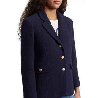 $595 NWT Gerard Darel Long Sleeve Natthan Single Breasted Blazer Blue Women's 36