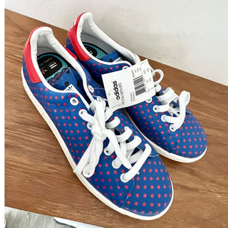 NWT Adidas Stan Smith Polka Dot Leather Trainers Sneakers Blue Red Men Size US 9