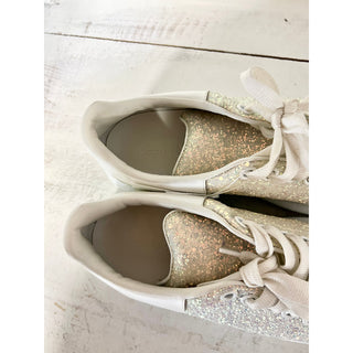 Alexander McQueen Low Top Chunky Sneaker Silver Glitter Women's Size 40E / 10