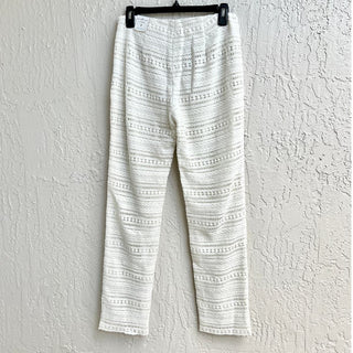 NWT J.Mclaughlin Mesa Side Zip Crochet Lace Pants White Women's Size 2