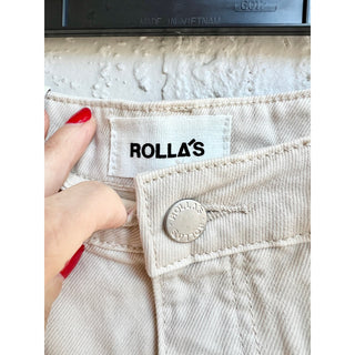 NWT Rolla's High Rise A-Line Claudia Mini Denim Skirt Cream Women's Size 24