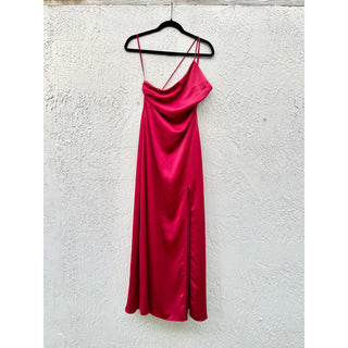 Keepsake Asymmetrical Sleeve A-line Maxi Dress Red Women's Size US 4