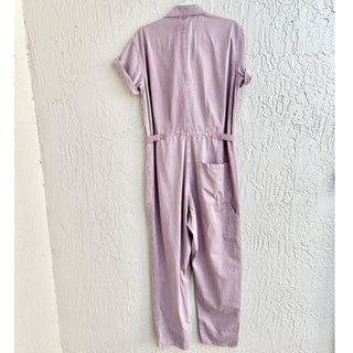 Pistola Grover Short Sleeve Field Straight Leg Jumpsuit Lilac Dust Womens Medium