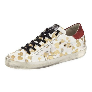 Golden Goose Superstar Glitter Hearts Lace-Up Skateboard Sneaker White 39 / 8.5