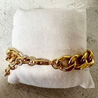 NWT Dior 30 Montaigne Gold-Finish Metal Chain Link Bracelet With Lobster Clasp