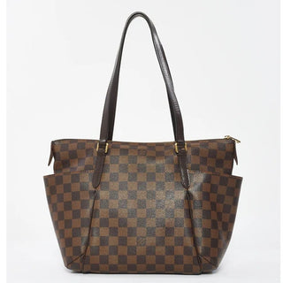 Louis Vuitton Damier Ebene Canvas Totally MM Shoulder Tote Bag Brown