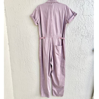 Pistola Grover Short Sleeve Field Straight Leg Jumpsuit Lilac Dust Womens Medium