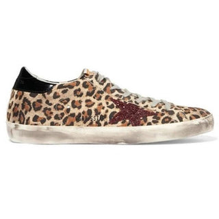 Golden Goose Suede Leopard Print Superstar Sneaker Shoes Beige Women 39 / 9