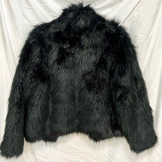 Unreal Fur Faux Fur Long Sleeve Open Front Delish Jacket Black Women's 1 / Small