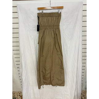 NWT H:OURS Emerson Strapless Full Zip Cargo Maxi Dress Faded Khaki Women's XS