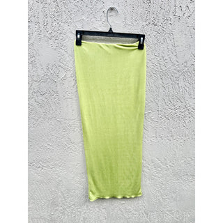 Oh Polly Jersey Ruched One Shoulder Top & Maxi Skirt Set Lime Women's Size US 2