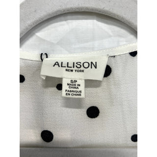 Allison New York Polka Dot Ruffle Trim Wrap Mini Dress White/Black Women's S