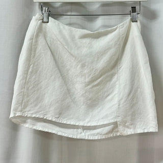 Lioness Asymmetric Hem Mini Skirt Linen blend White Women's Size XS