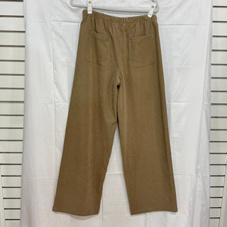 NWT Zara Pull On High-Waisted Elastic Waist Wide Leg Pants Camel Women's Size M