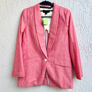 J.Crew Long Sleeve Cotton Shawl Collar Button Front Blazer Pink Women's US 4