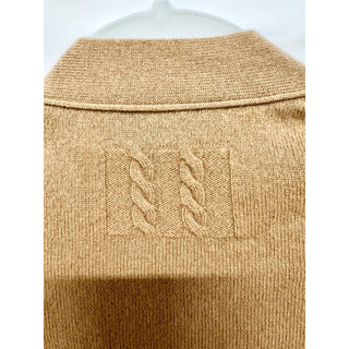 Nili Lotan 100% Cashmere Long Sleeve V-Neck Button Front Cardigan Sweater Tan XS