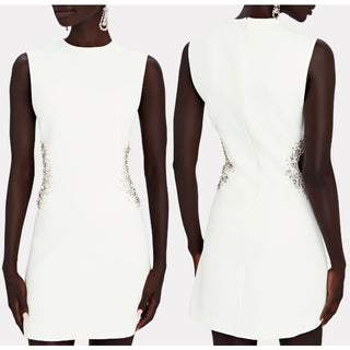 A.L.C. Skye Embellished Sleeveless Cut-Out Shift Mini Dress White Women's Size 0