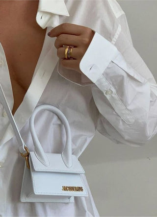 NWOT Jacquemus Le Chiquito Leather Top Handle Bag White Mini