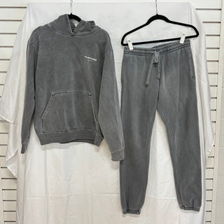 Talentless Circle Logo Long Sleeve Hoodie & Jogger Pants Set Gray Womens Size M