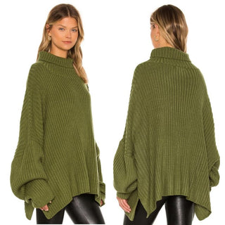 NWT LBLC The Label Long Sleeve Turtleneck Casey Sweater Army Green Women's Small