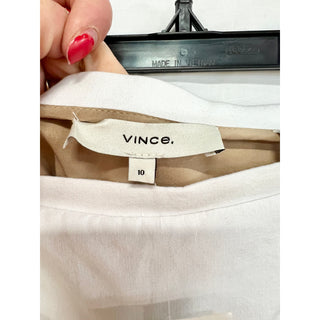 NWT Vince Linen Blend Pull On High Waisted Flounce Flared Shorts White Womens 10