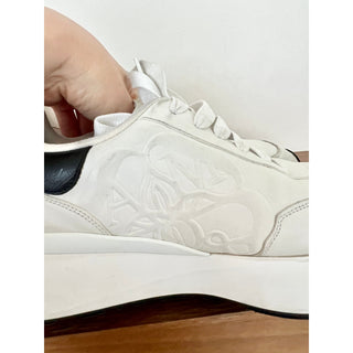 Alexander McQueen Leather Low Top Sprint Runner Sneaker White/Black Mens 43 / 10