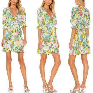 Faithful The Brand Caliente Mini Dress Ilona Floral Print Multi Women's US 6