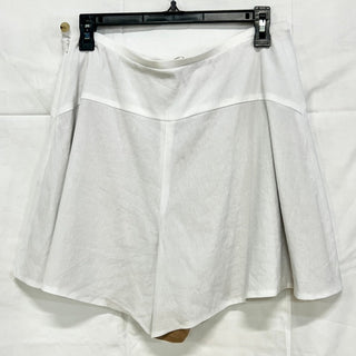 NWT Vince Linen Blend Pull On High Waisted Flounce Flared Shorts White Womens 10