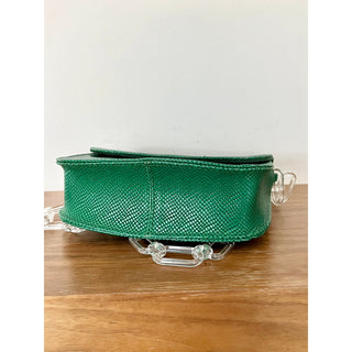 NWOT Jessi Caballero Transparent Chain Strap Flap Shoulder Bag Green Women's