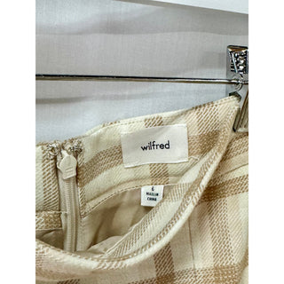 NWT Wilfred Aritzia Patio High Waist A-Line Mini Skirt Francesca Beige Women S