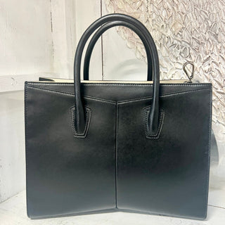 NWT Narciso Rodriguez Leather Detachable Crossbody Strap Tote Handbag Black