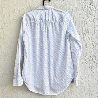 Frank & Eileen Heart Print Relaxed Long Sleeve Button-Up Shirt White Women's XS