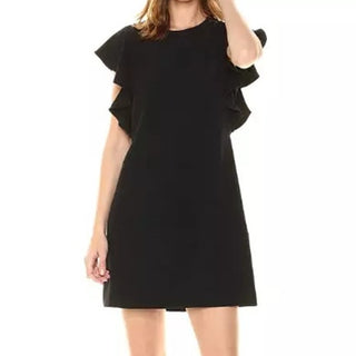 LAUNDRY by Shelli Segal Ruffle Sleeve Mini Shift Dress Black Girls Size 12 Years