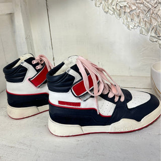 Isabel Marant Étoile Alsee Panelled Hi-Top Sneakers Navy/Flame Red/Off White 37