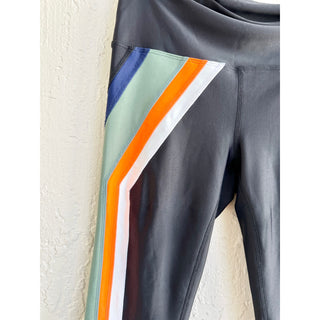 P.E NATION Flight Series Pull On Mid Rise Athletic 7/8 Legging Black Women's Med