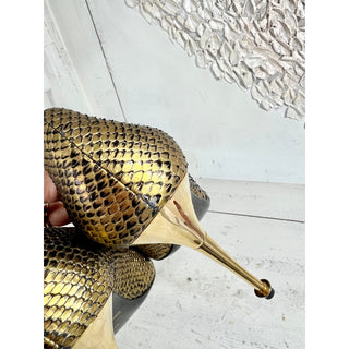Tom Ford Dye Metallic Python Pointed Toe Stilettos Pump Gold Women's 40 / 8.5
