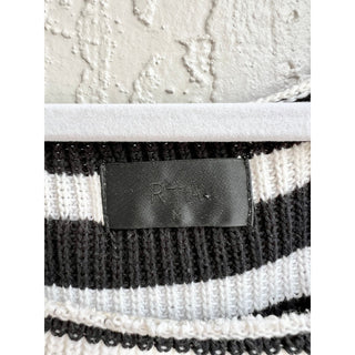 RtA Striped Long Sleeve Distressed Pullover Sweater Black/White Women's Size M