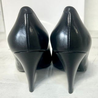 NIB $1.200 Celine Triangle Heel Metallic Toe Leather Pump Black Women's Sz 35.5