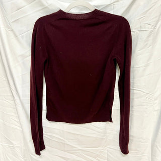 Rosetta Getty Wool Blend Long Sleeve Crew Neck Sweater Burgundy Red Women's S