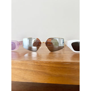 Set Of 3: Peta + Jain Eyewear Summer Sunglasses Pink Gray Gold White Women's