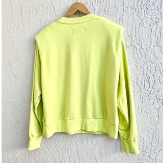 Pistola Kirsten Shoulder Pad Cotton Pullover Sweatshirt Lime Green Women's Large