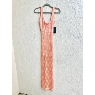 NWT Guess Sleeveless Liza Crochet Boho Maxi Dress Sweet Peach Womens Size Medium