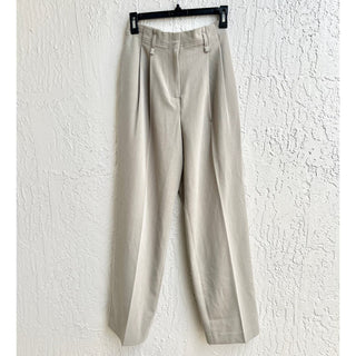 Paper Moon Seoul Pleated Straight Leg Suit Trouser Pants Gray Women's Sz 55 / XS