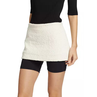 NWT $1.290 Proenza Schouler Stretch Bouclé-Knit Mini Skort White/Black Size US 2