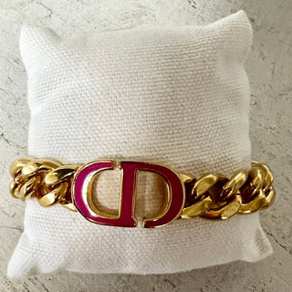 NWT Dior 30 Montaigne Gold-Finish Metal Chain Link Bracelet With Lobster Clasp