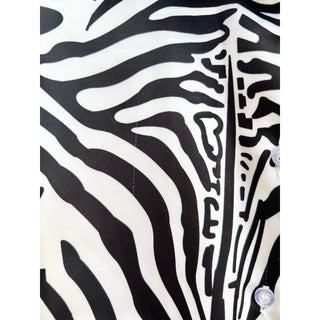 Lioness Mirror Image Zebra Long Sleeve Mini Shirt Dress Black/White Women's XS