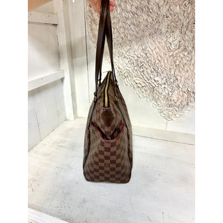 Louis Vuitton Damier Ebene Canvas Totally MM Shoulder Tote Bag Brown