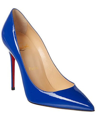 Christian Louboutin Pigalle Patent Leather Pointed Stilettes Heel Pumps Blue 37