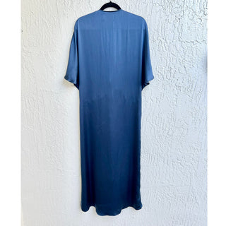 Meraki Twisted Front Knot Asymmetric Hem Midi Dress Navy Blue Women's One Size