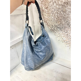 Balenciaga Chevre Classic Hardware Day Leather Hobo Shoulder Bag Cornflower Blue